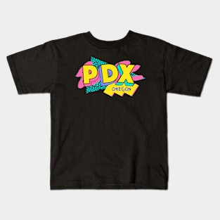 Portland, Oregon Retro 90s Logo Kids T-Shirt